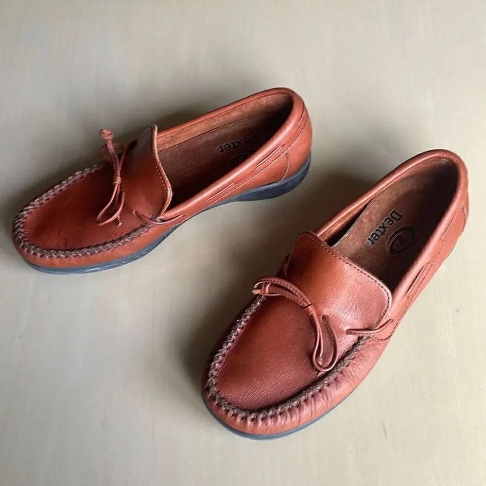 Dexter Comfort Moccasin Leather Whipstitched Loafers 6